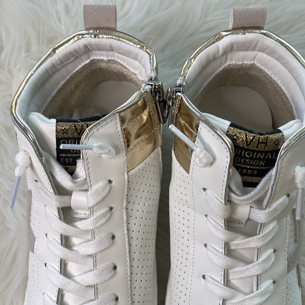 Vintage Havana Val High White/Gold/Silver Glitter High Top Shoes size 8.5 - Picture 5 of 10